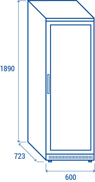 Vitrine réfrigérée positive 400L avec porte en verre étagères ajustables thermostat numérique - Cool Head 600x723x1890 mm 200 W Coolhead - vue 6 - Armoire réfrigérée positive pro CHR - Cuistéo
