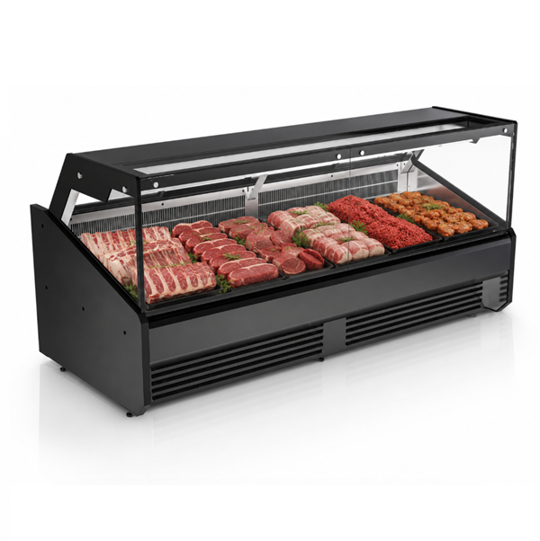 Vitrine réfrigérée viande statique 2,5 kW - L 3820 x P 1150 x H 1228 mm - Unninox