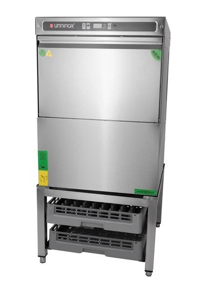 Support inox pour lave-vaisselle - 2 paniers 500 x 500 - L 610 x P 610 x H 400 mm - Unninox