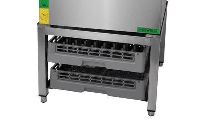 Support inox pour lave-vaisselle - 2 paniers 500 x 500 - L 610 x P 610 x H 400 mm - Unninox
