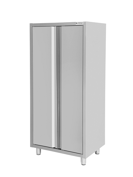 Armoire haute inox à vaisselle 2 portes battantes - L 800 x P 600 x H 1800 mm - Unninox