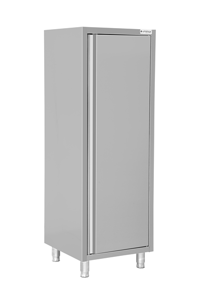 Armoire haute inox à vaisselle 1 porte battante - L 600 x P 600 x H 1800 mm - Unninox