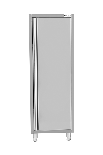 Armoire haute inox à vaisselle 1 porte battante - L 600 x P 700 x H 1800 mm - Unninox