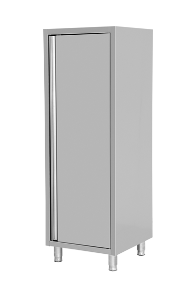 Armoire haute inox à vaisselle 1 porte battante - L 600 x P 600 x H 1800 mm - Unninox