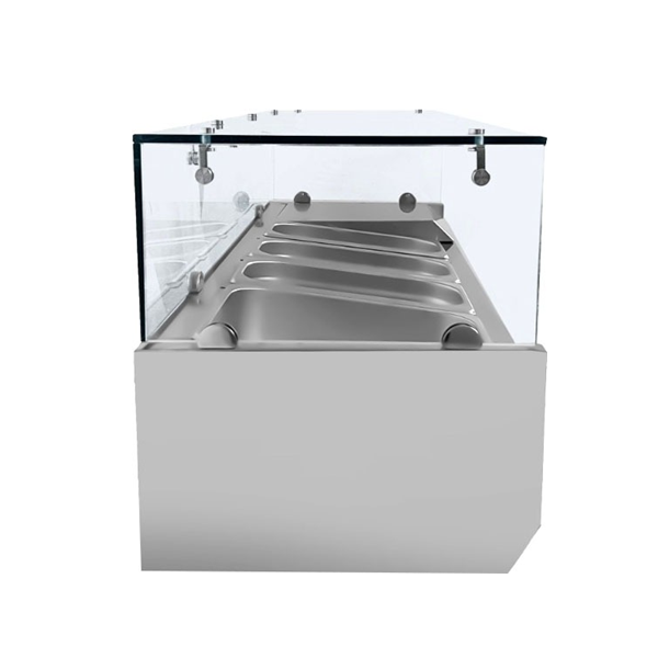 Vitrine réfrigérée à poser 6 x GN 1/3 - L 1500 x P 395 x H 435 mm - Unninox