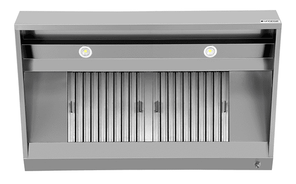 Hotte murale inox - L 1200 x P 950 x H 400 mm - Unninox