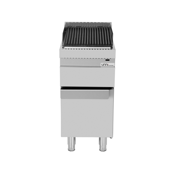 Grill vapeur gaz sur meuble - L 400 x P 700 x H 850 mm - Unninox