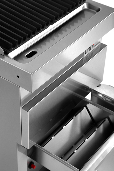 Grill vapeur gaz sur meuble - L 400 x P 700 x H 850 mm - Unninox