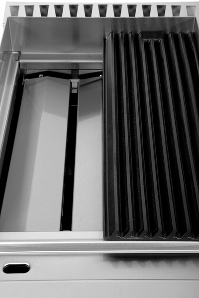 Grill vapeur gaz sur meuble - L 400 x P 700 x H 850 mm - Unninox