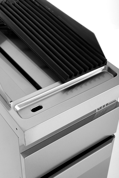 Grill vapeur gaz sur meuble - L 400 x P 700 x H 850 mm - Unninox