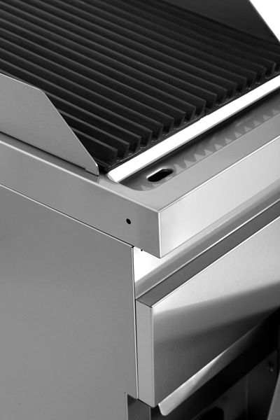 Grill vapeur gaz sur meuble - L 400 x P 700 x H 850 mm - Unninox
