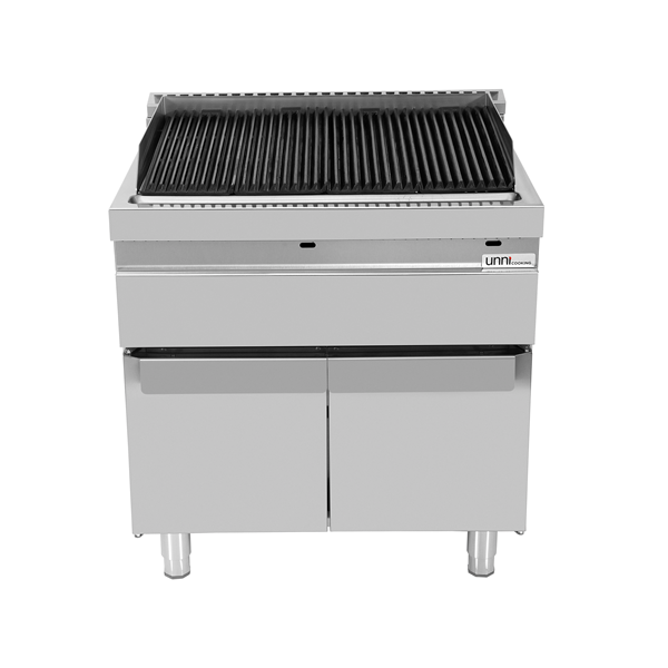 Grill vapeur gaz sur meuble - L 800 x P 700 x H 850 mm - Unninox