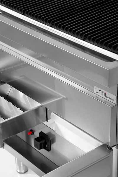 Grill vapeur gaz sur meuble - L 800 x P 700 x H 850 mm - Unninox