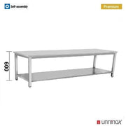 Table inox basse - L 1000 x P 700 x H 600 mm - Unninox