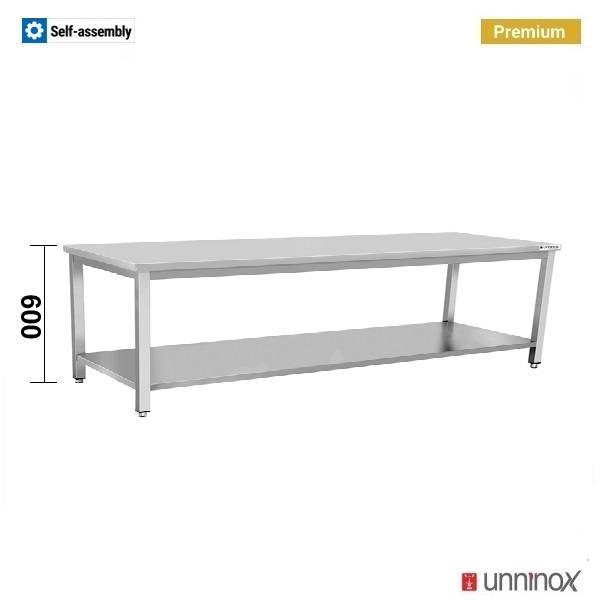 Table inox basse - L 1000 x P 700 x H 600 mm - Unninox