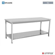Table inox sans dosseret gamme Eco - L 1600 x P 700 x H 850 mm - Unninox