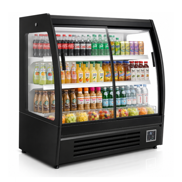 Vitrine réfrigérée murale portes vitrées coulissantes 320 L - L 1200 x P 740 x H 1395 mm - Unninox