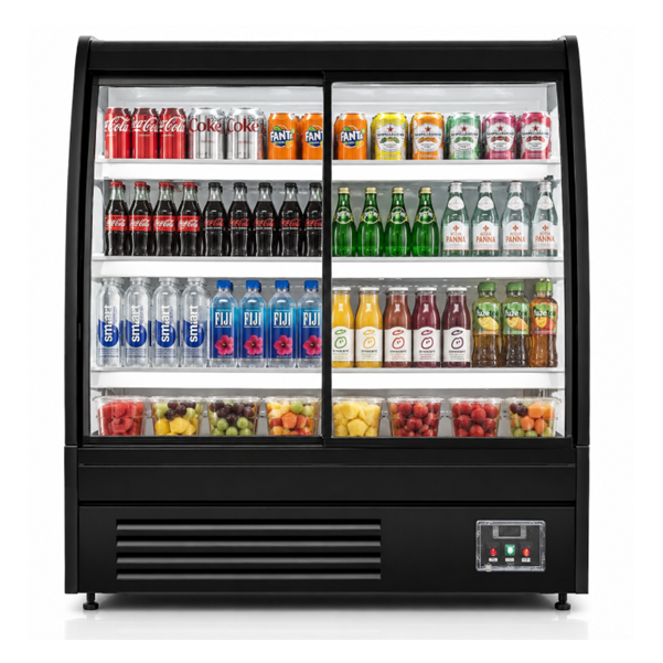 Vitrine réfrigérée murale portes vitrées coulissantes 320 L - L 1200 x P 740 x H 1395 mm - Unninox